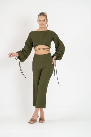 One Fell Swoop GIGI CULOTTE IN OLIVE LINE