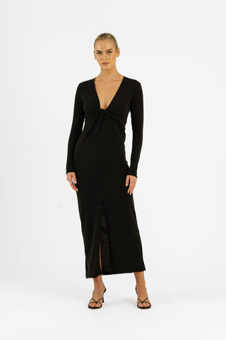 ALEXIS MAXI IN BLACK KNIT - One Fell Swoop