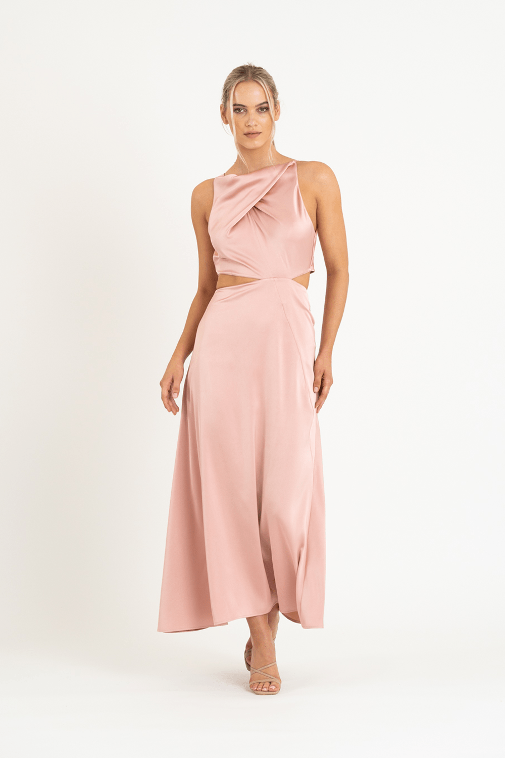 Dusty rose wrap dress sales