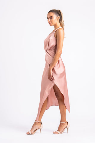 HARLEQUIN DRESS IN DUSTY ROSE - One Fell Swoop