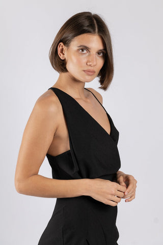 MUSE DRESS IN BLACK TEXTURE - One Fell Swoop