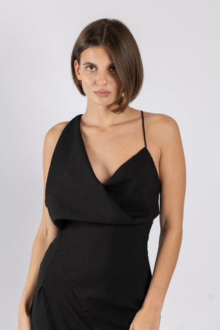 MUSE DRESS IN BLACK TEXTURE - One Fell Swoop