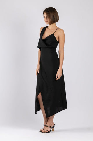 MUSE DRESS IN BLACK TEXTURE - One Fell Swoop