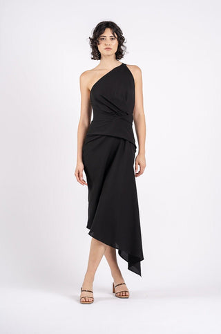 TEMPTATION DRESS IN BLACK TEXTURE - One Fell Swoop