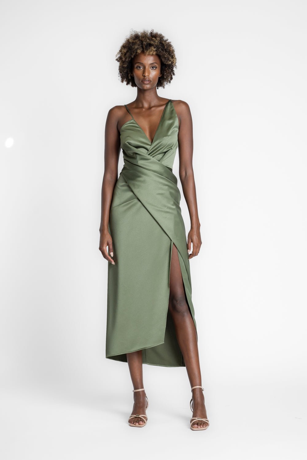 THE STATUS DRESS IN MAPLE SATIN THE STATUS DRESS IN MAPLE SATIN
